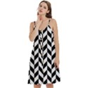 Black And White Pattern Women s Spaghetti Strap Pullover Cami Dress View2