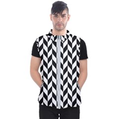 Black And White Pattern Men s Puffer Vest