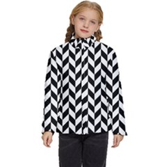 Black And White Pattern Kids  Puffer Bubble Jacket Coat by ytdream