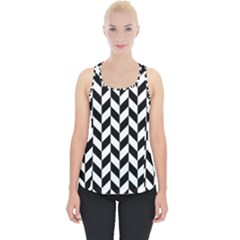 Black And White Pattern Piece Up Tank Top by ytdream