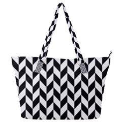 Black And White Pattern Full Print Shoulder Bag by ytdream