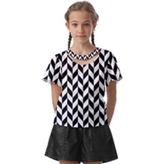 Black And White Pattern Kids  Front Cut T-shirt by ytdream