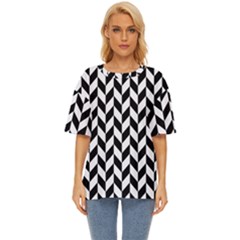 Black And White Pattern Oversized Basic T-shirt by ytdream