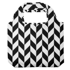 Black And White Pattern Premium Foldable Grocery Recycle Bag by ytdream