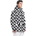 Black And White Pattern Men s Multi Pockets Zip Ski and Snowboard Waterproof Breathable Jacket View3