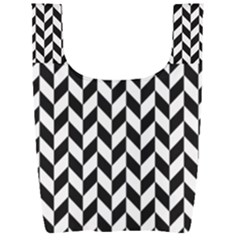 Black And White Pattern Foldable Shopping Bag by ytdream