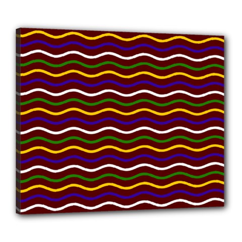 Multicolor Wave Pattern Canvas 24  X 20  (stretched) by ytdream