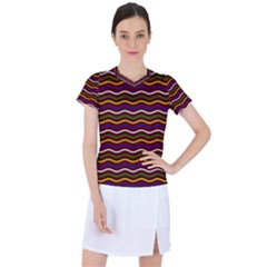 Multicolor Wave Pattern Women s Sports Top by ytdream