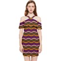 Multicolor Wave Pattern Shoulder Frill Bodycon Summer Dress View1