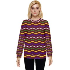 Multicolor Wave Pattern Hidden Pocket Sweatshirt