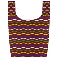 Multicolor Wave Pattern Foldable Shopping Bag by ytdream