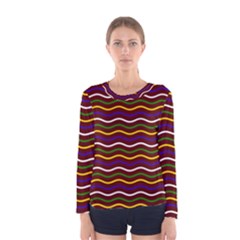 Multicolor Wave Pattern Women s Long Sleeve T-shirt