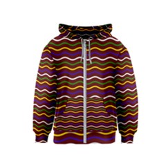 Multicolor Wave Pattern Kids  Zipper Hoodie