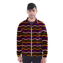 Multicolor Wave Pattern Men s Windbreaker