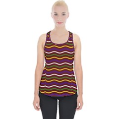 Multicolor Wave Pattern Piece Up Tank Top by ytdream