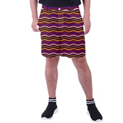 Multicolor Wave Pattern Men s Pocket Shorts by ytdream