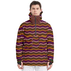 Multicolor Wave Pattern Men s Pullover Zip Ski And Snowboard Waterproof Breathable Jacket