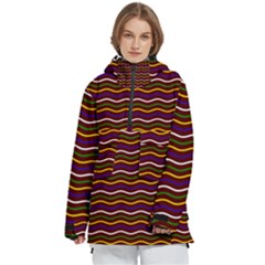 Multicolor Wave Pattern Women s Pullover Zip Ski And Snowboard Waterproof Breathable Jacket by ytdream