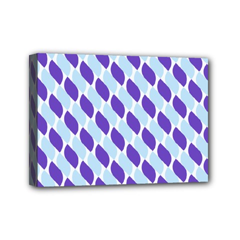 White Blue Pattern Mini Canvas 7  X 5  (stretched) by ytdream