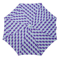 White Blue Pattern Straight Umbrellas