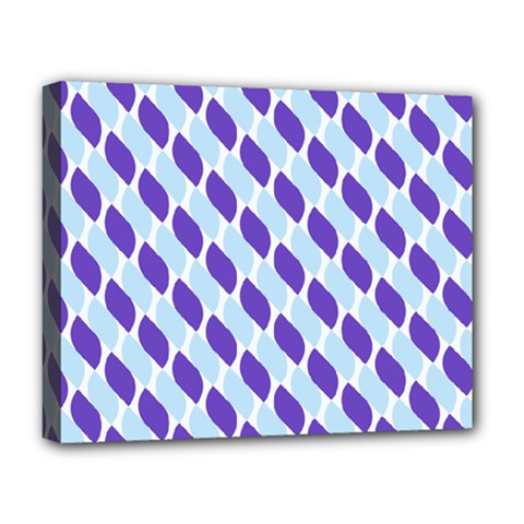 White Blue Pattern Deluxe Canvas 20  X 16  (stretched) by ytdream