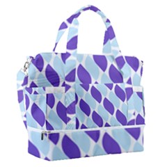 White Blue Pattern Sports Shoulder Bag With Shoes Compartment