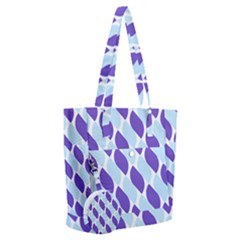 White Blue Pattern Everyday Shoulder Bag With Pouch Bag