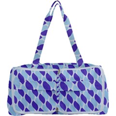 White Blue Pattern Multi Function Bag