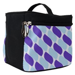 White Blue Pattern Make Up Travel Bag (small) by ytdream