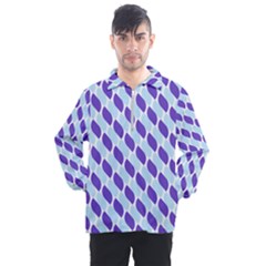 White Blue Pattern Men s Half Zip Pullover