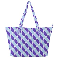 White Blue Pattern Full Print Shoulder Bag by ytdream