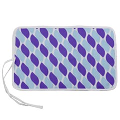 White Blue Pattern Pen Storage Case (m) by ytdream