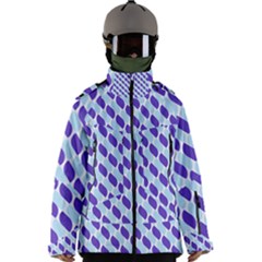 White Blue Pattern Men s Zip Ski And Snowboard Waterproof Breathable Jacket by ytdream