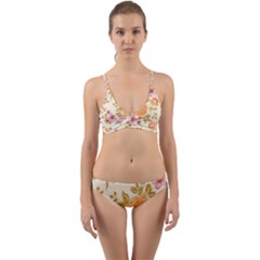 Peony Flower Floral Flora Pattern Wrap Around Bikini Set by Bedest