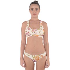 Peony Flower Floral Flora Pattern Cross Back Hipster Bikini Set by Bedest