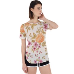 Peony Flower Floral Flora Pattern Perpetual Short Sleeve T-shirt by Bedest