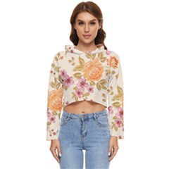 Peony Flower Floral Flora Pattern Women s Lightweight Cropped Hoodie by Bedest