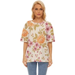 Peony Flower Floral Flora Pattern Oversized Basic T-shirt by Bedest