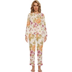 Peony Flower Floral Flora Pattern Womens  Long Sleeve Lightweight Pajamas Set by Bedest