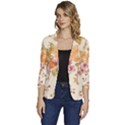 Peony Flower Floral Flora Pattern Women s One-Button 3/4 Sleeve Short Jacket View1