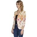 Peony Flower Floral Flora Pattern Women s One-Button 3/4 Sleeve Short Jacket View2