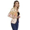 Peony Flower Floral Flora Pattern Women s One-Button 3/4 Sleeve Short Jacket View3