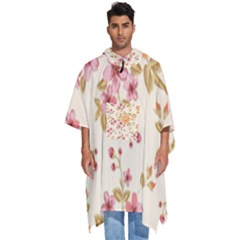 Peony Flower Floral Flora Pattern Men s Hooded Rain Ponchos by Bedest