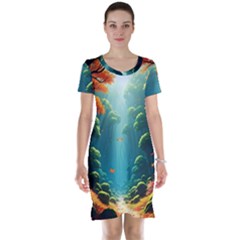 Autumn Trees Nature Short Sleeve Nightdress by Bedest