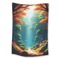 Autumn Trees Nature Large Tapestry