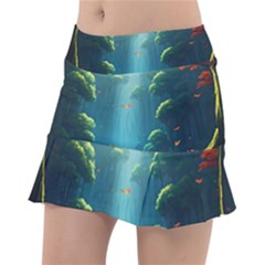 Autumn Trees Nature Classic Tennis Skirt by Bedest