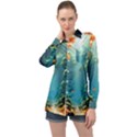 Autumn Trees Nature Long Sleeve Satin Shirt View1