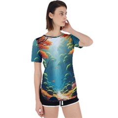 Autumn Trees Nature Perpetual Short Sleeve T-shirt by Bedest