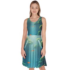 Autumn Trees Nature Knee Length Skater Dress With Pockets by Bedest