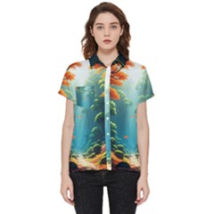 Autumn Trees Nature Short Sleeve Pocket Shirt by Bedest